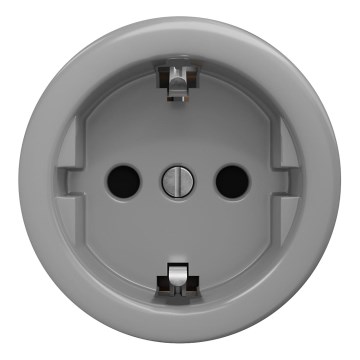 Kliklap - Retro ramlöst hushållsuttag SCHUKO 230V/16A, grå