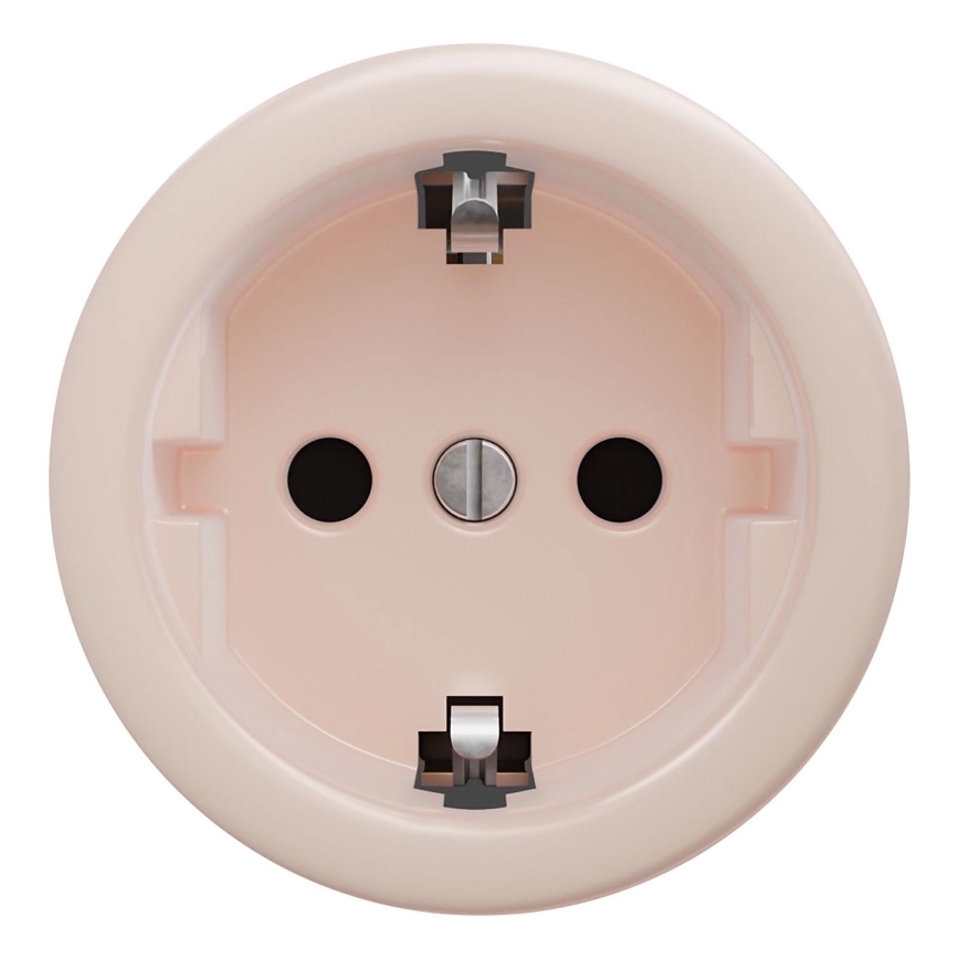 Kliklap - Retro ramlöst vägguttag för hem SCHUKO 230V/16A gammalrosa