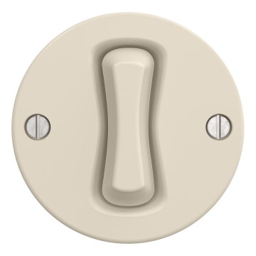 Kliklap – Retro tryckknappsbrytare utan ram, beige