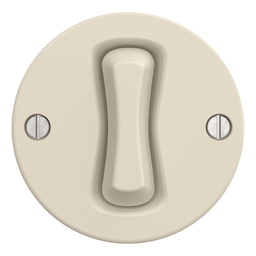 Kliklap – Retro tryckknappsbrytare utan ram, beige