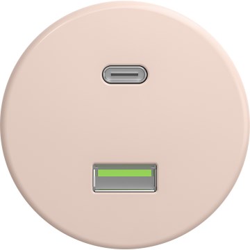 Kliklap - Retro USB-uttag A+C, ramfritt, gammalrosa
