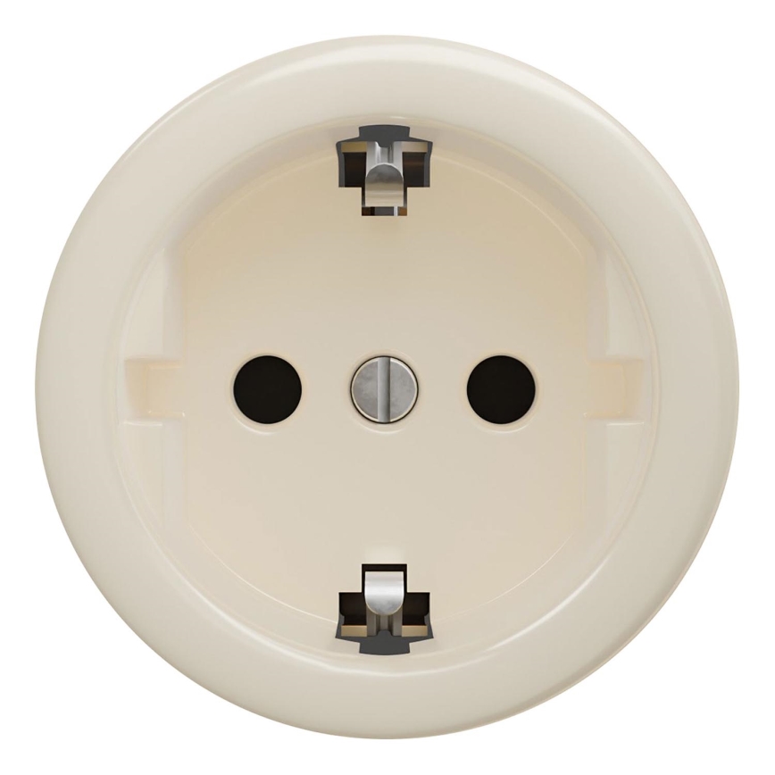 Kliklap - Retro vägguttag för hemmet utan ram SCHUKO 230V/16A beige