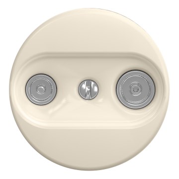 Kliklap - Retro vägguttag för TV+R (änduttag) utan ram beige