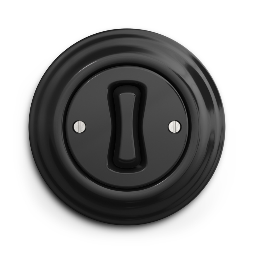 Kliklap - Retroknapp med svart ram