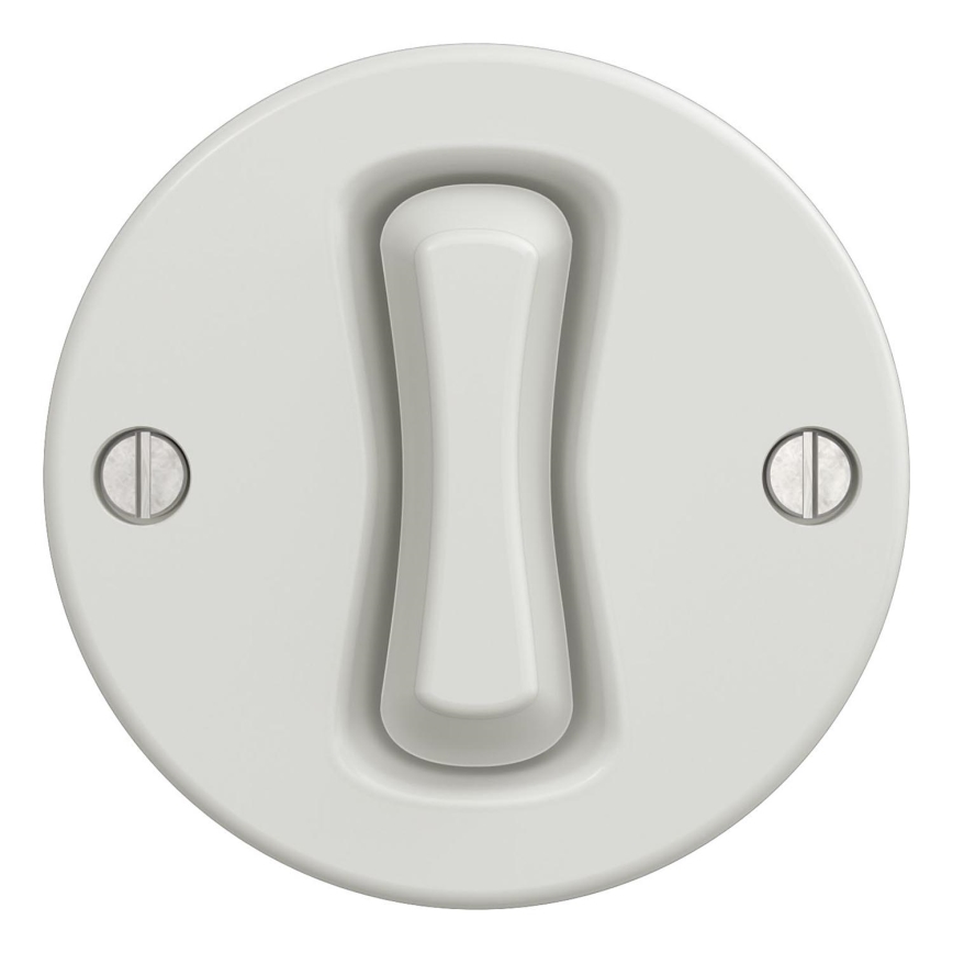 Kliklap - Retroknapp utan ram, vit