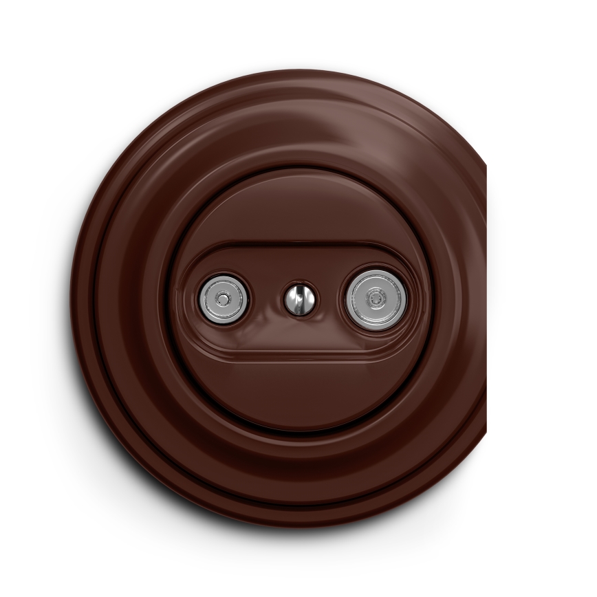 Kliklap - Vintage-abonnentuttag TV+R (continuous) brun