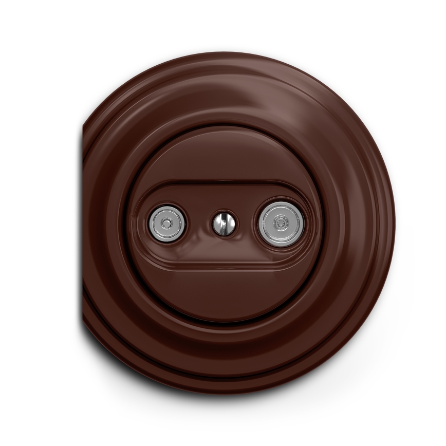 Kliklap - Vintage-abonnentuttag TV+R (continuous) brun
