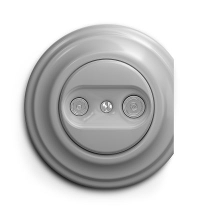Kliklap - Vintage-abonnentuttag TV+R (terminal) grå