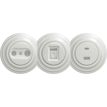 Kliklap - Vintage-datauttag utan ram vit