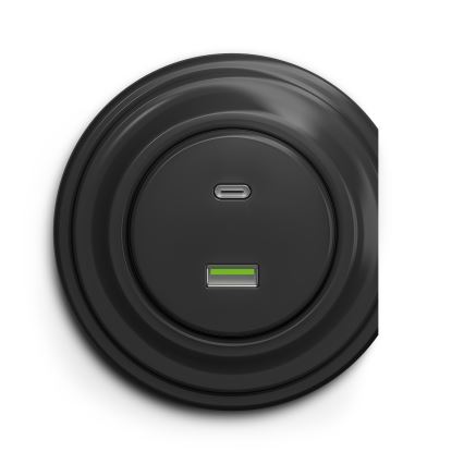 Kliklap - Vintage USB-uttag A+C antracit