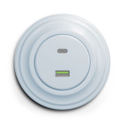 Kliklap - Vintage USB-uttag A+C blå