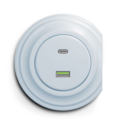 Kliklap - Vintage USB-uttag A+C blå