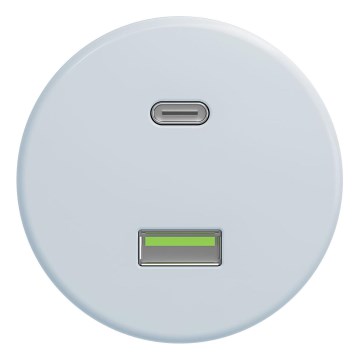 Kliklap - Vintage USB-uttag A+C utan ram blå
