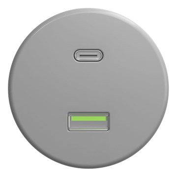 Kliklap - Vintage USB-uttag A+C utan ram grå