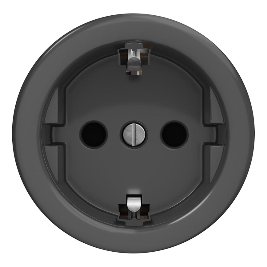 Kliklap - Vintage-vägguttag utan ram SCHUKO 230V/16A antracit