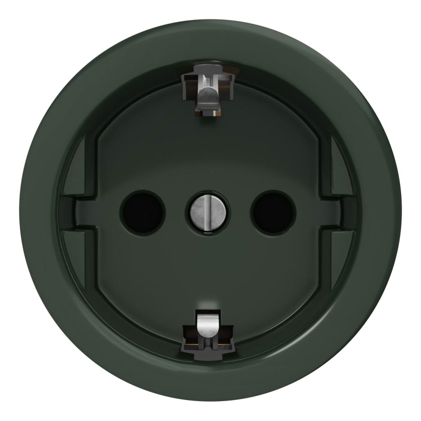 Kliklap - Vintage-vägguttag utan ram SCHUKO 230V/16A grön