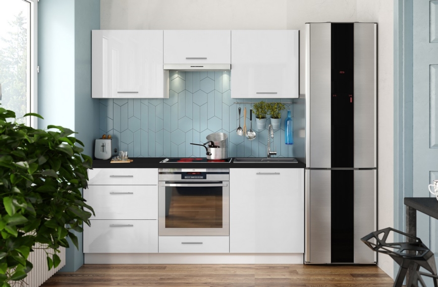 Köksbänk CELESTE 180 cm högblank vit