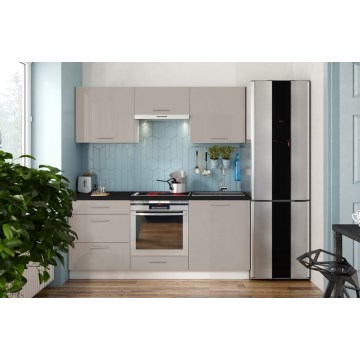 Köksinredning CELESTE 180 cm högblank taupe