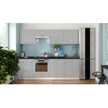 Köksinredning CELESTE 240 cm i högblank grå