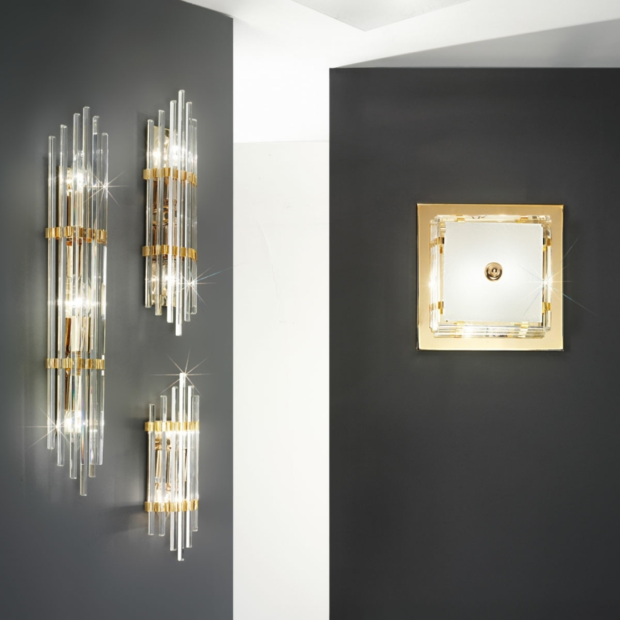 Kolarz 0342.62M.3 - Vägglampa ONTARIO 2xE14/40W/230V 41 cm 24K guld