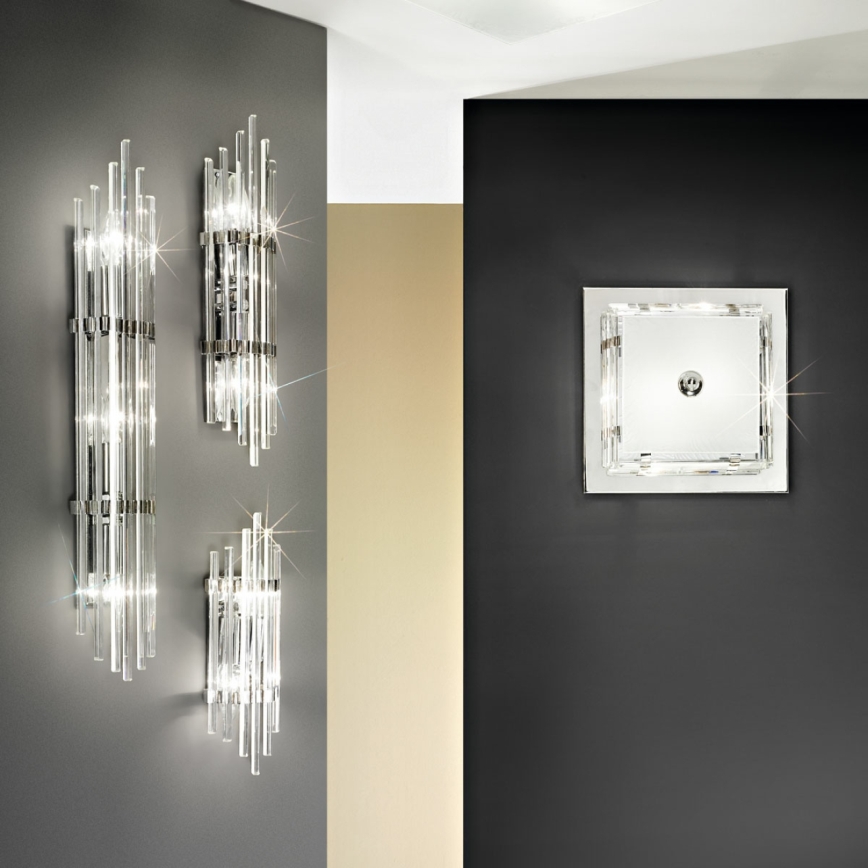 Kolarz 0342.62M.5 - Vägglampa ONTARIO 2xE14/40W/230V 41 cm skinande krom