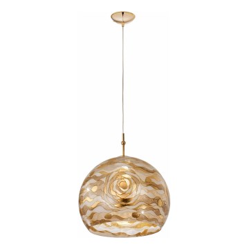 Kolarz 0392.31L.3.Aq.Ch - Ljuskrona med textilsladd LUNA 1xE27/60W/230V 24K guld