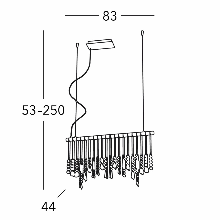 Kolarz 104.85.5 - Kristallkrona med textilsladd STRETTA 5xG9/40W/230V skinande krom