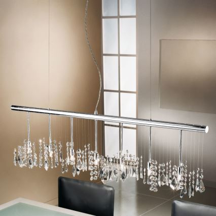 Kolarz 104.87.5 - Kristallkrona med textilsladd STRETTA 7xG9/40W/230V skinande krom