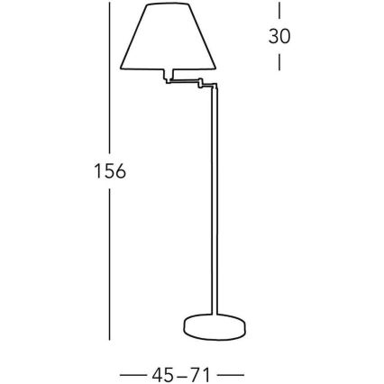 Kolarz 264.41.4 - Golvlampa HILTON 1xE27/60W/230V