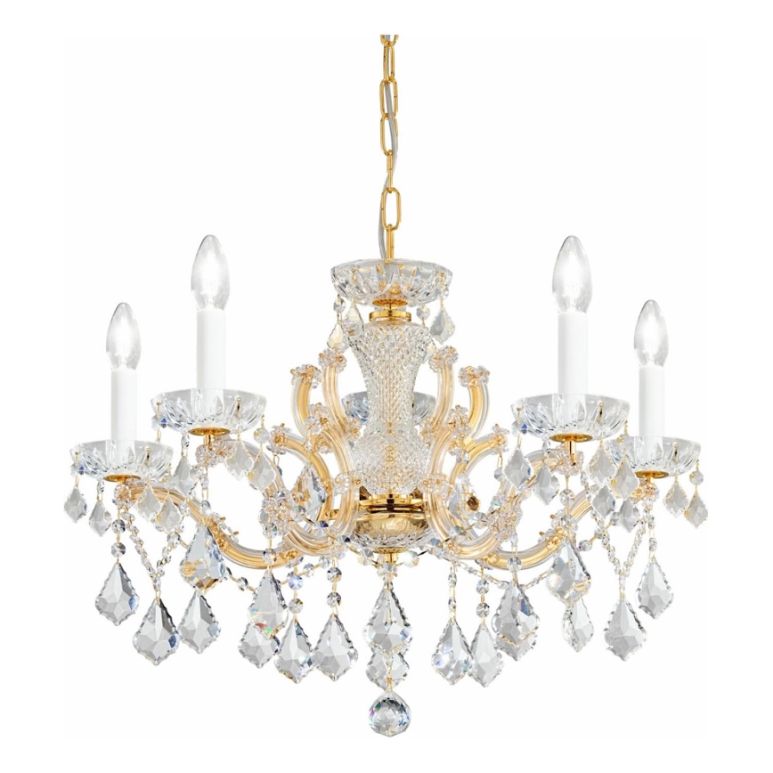 Kolarz 3149.85.3.KoT - Ljuskrona i kristal med kedja MARIA LOUISE 5xE14/40W/230V 24K guld