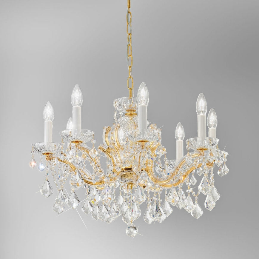 Kolarz 3149.88.3.KoT - Ljuskrona i kristal med kedja MARIA LOUISE 8xE14/40W/230V 24K guld