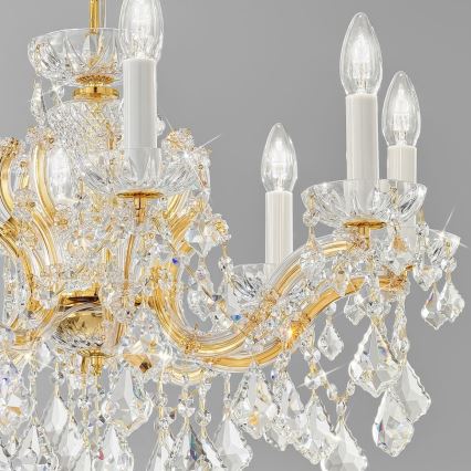 Kolarz 3149.88.3.KoT - Ljuskrona i kristal med kedja MARIA LOUISE 8xE14/40W/230V 24K guld