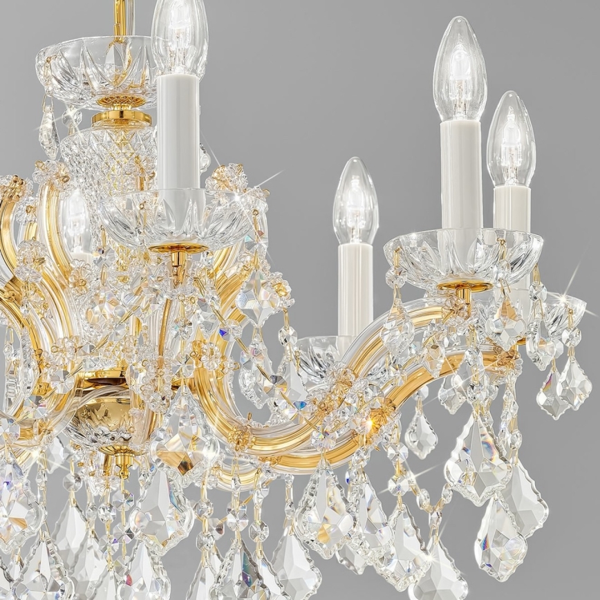 Kolarz 3149.88.3.KoT - Ljuskrona i kristal med kedja MARIA LOUISE 8xE14/40W/230V 24K guld