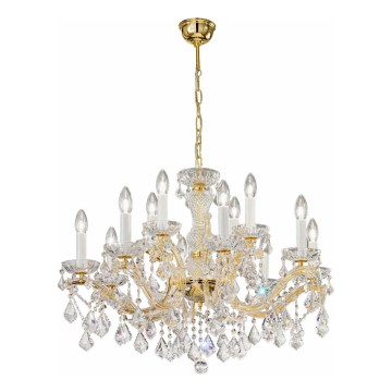 Kolarz 3149.88+4.3.KoT - Ljuskrona i kristal med kedja MARIA LOUISE 12xE14/40W/230V 24K guld