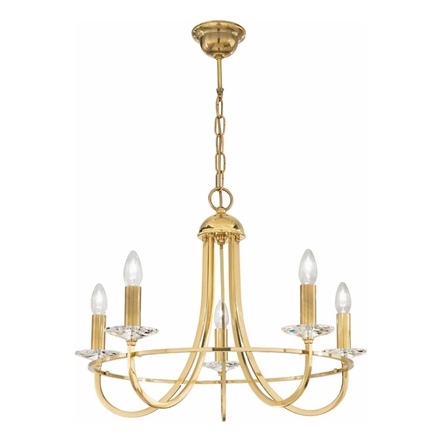 Kolarz 330.85.8C - Kristallkrona på kedja IMPERIAL 5xE14/60W/230V guld
