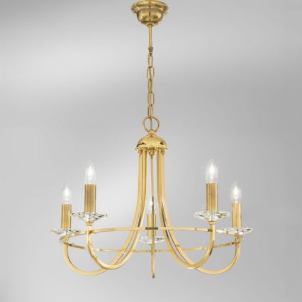 Kolarz 330.85.8C - Ljuskrona i kristal med kedja IMPERIAL 5xE14/60W/230V guld