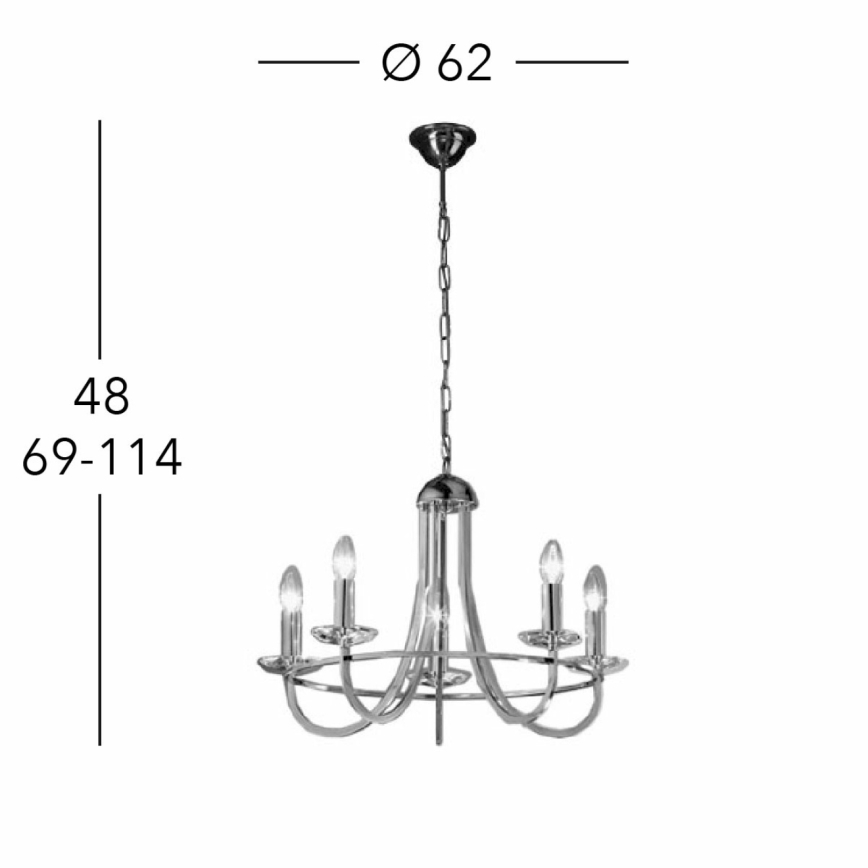 Kolarz 330.85.8C - Ljuskrona i kristal med kedja IMPERIAL 5xE14/60W/230V guld