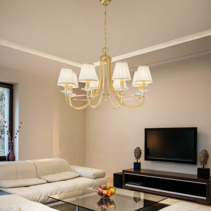 Kolarz 330.88.8C - Ljuskrona i kristal med kedja IMPERIAL 8xE14/60W/230V guld