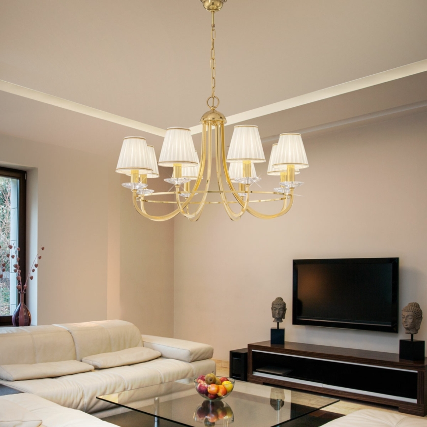 Kolarz 330.88.8C - Ljuskrona i kristal med kedja IMPERIAL 8xE14/60W/230V guld