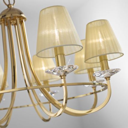 Kolarz 330.88.8C - Ljuskrona i kristal med kedja IMPERIAL 8xE14/60W/230V guld