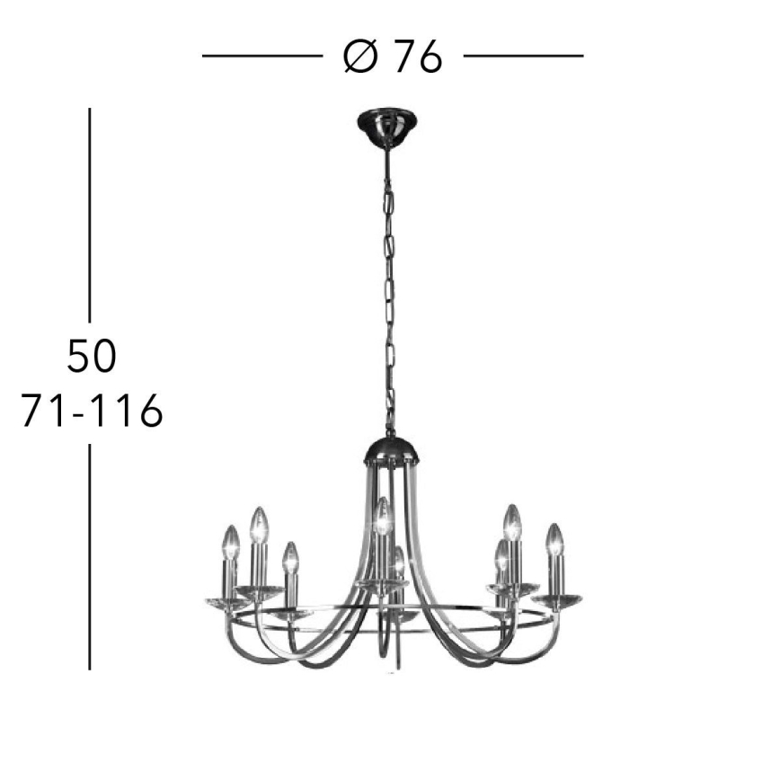 Kolarz 330.88.8C - Ljuskrona i kristal med kedja IMPERIAL 8xE14/60W/230V guld