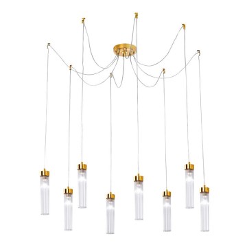Kolarz 6009.30830 - Ljuskrona med textilsladd RAGGIO 8xE14/25W/230V spindel 24K guld