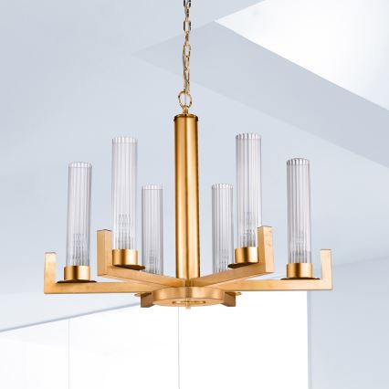 Kolarz 6009.80630 - Ljuskrona med kedja RAGGIO 6xE14/25W/230V 24K guld
