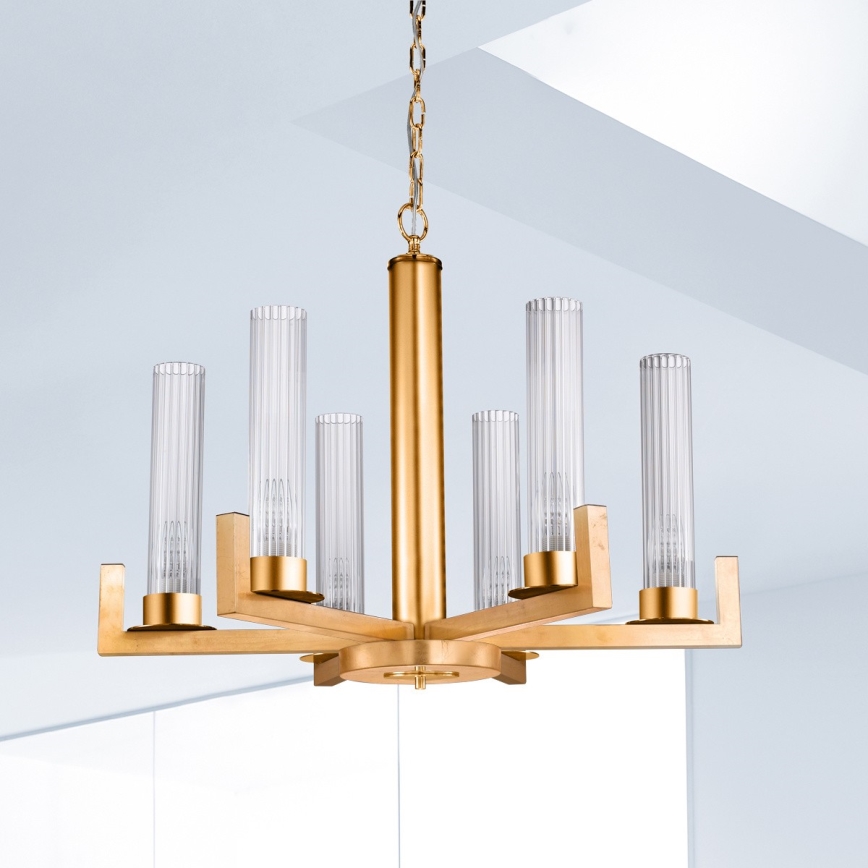 Kolarz 6009.80630 - Ljuskrona med kedja RAGGIO 6xE14/25W/230V 24K guld