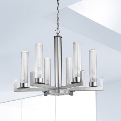 Kolarz 6009.80650 - Ljuskrona med kedja RAGGIO 6xE14/25W/230V silver