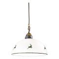 Kolarz 731.30.101 - Ljuskrona med textilsladd NONNA 1xE27/75W/230V diameter 30 cm hjort grön