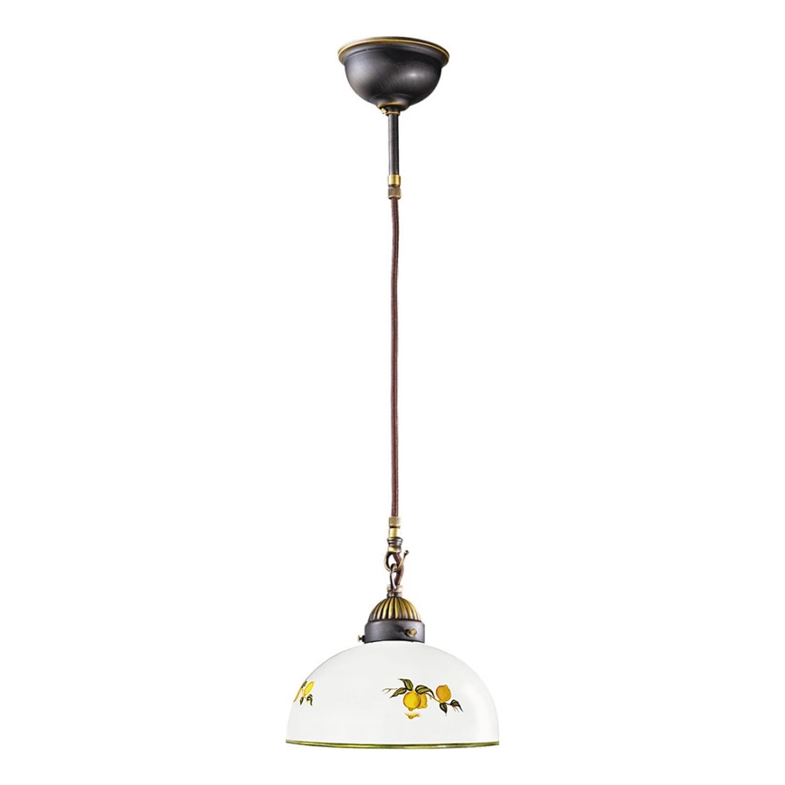 Kolarz 731.30.129 - Ljuskrona med textilsladd NONNA 1xE27/75W/230V diameter 30 cm citroner