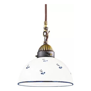 Kolarz 731.30.16 - Ljuskrona med textilsladd NONNA 1xE27/75W/230V diameter 20 cm blå