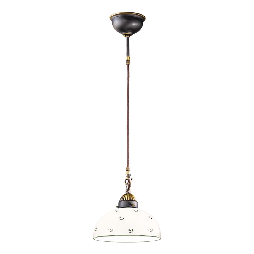 Kolarz 731.30.20 - Ljuskrona med textilsladd NONNA 1xE27/75W/230V diameter 20 cm grön