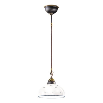 Kolarz 731.30.24 - Ljuskrona med textilsladd NONNA 1xE27/75W/230V diameter 30 cm blå